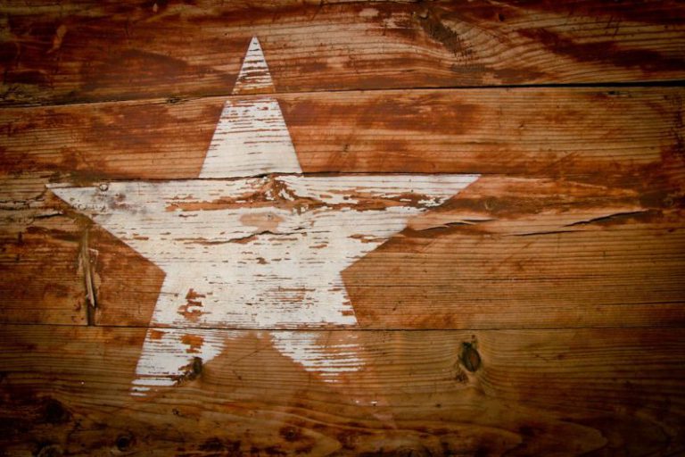 Texas - brown and white wooden star print board