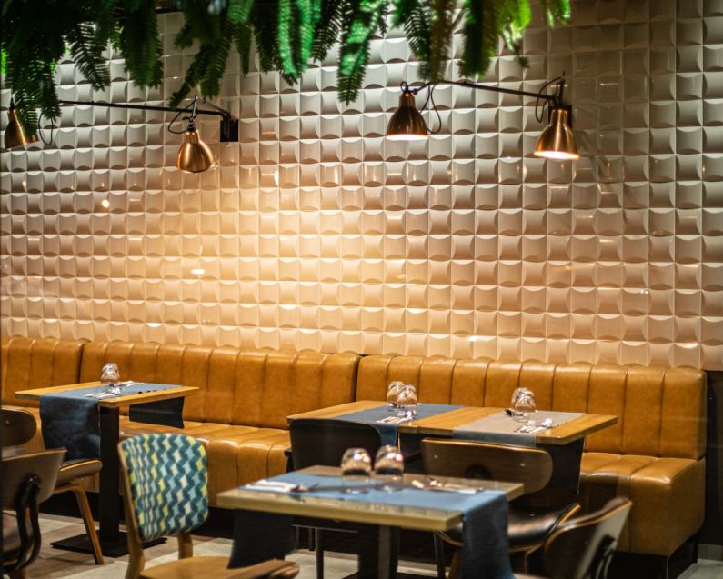 Restaurant - brown wooden table with chairs