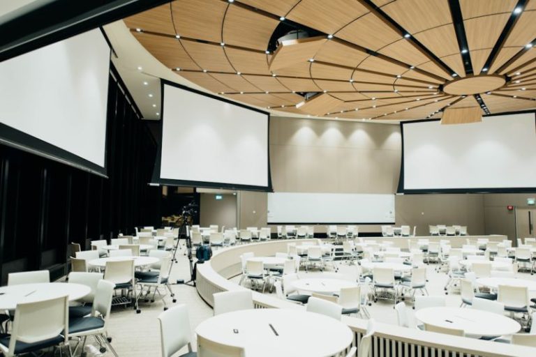 Event - photo of empty room with projector screen