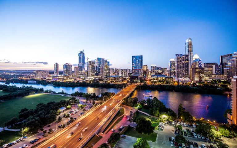 Texas - time-lapse photography car lights on bridge